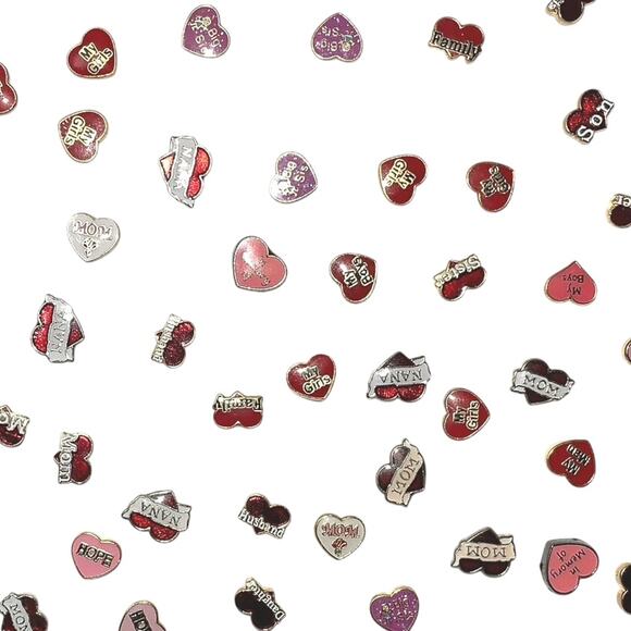 Lot 120+ Locket Charms Heart-Shaped Love Family Mom Dad Son Daughter Nana - Picture 4 of 7